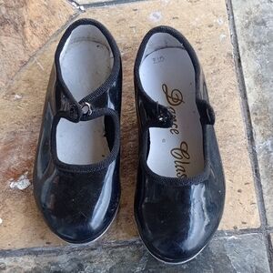 Dance Class Shiny Black Kids Dress Shoes Size 6.5